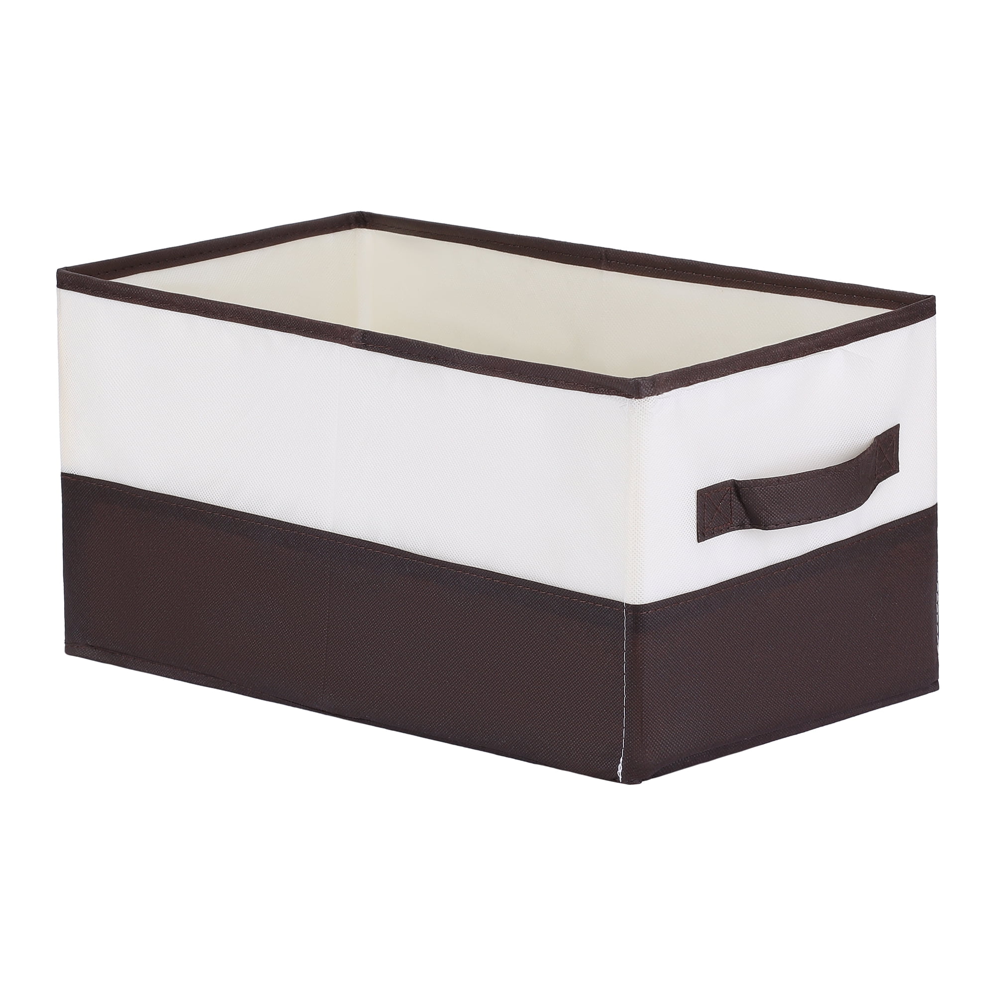 Unique Bargains Fabric Storage Cube Storage Bin Storage Basket Brown 15