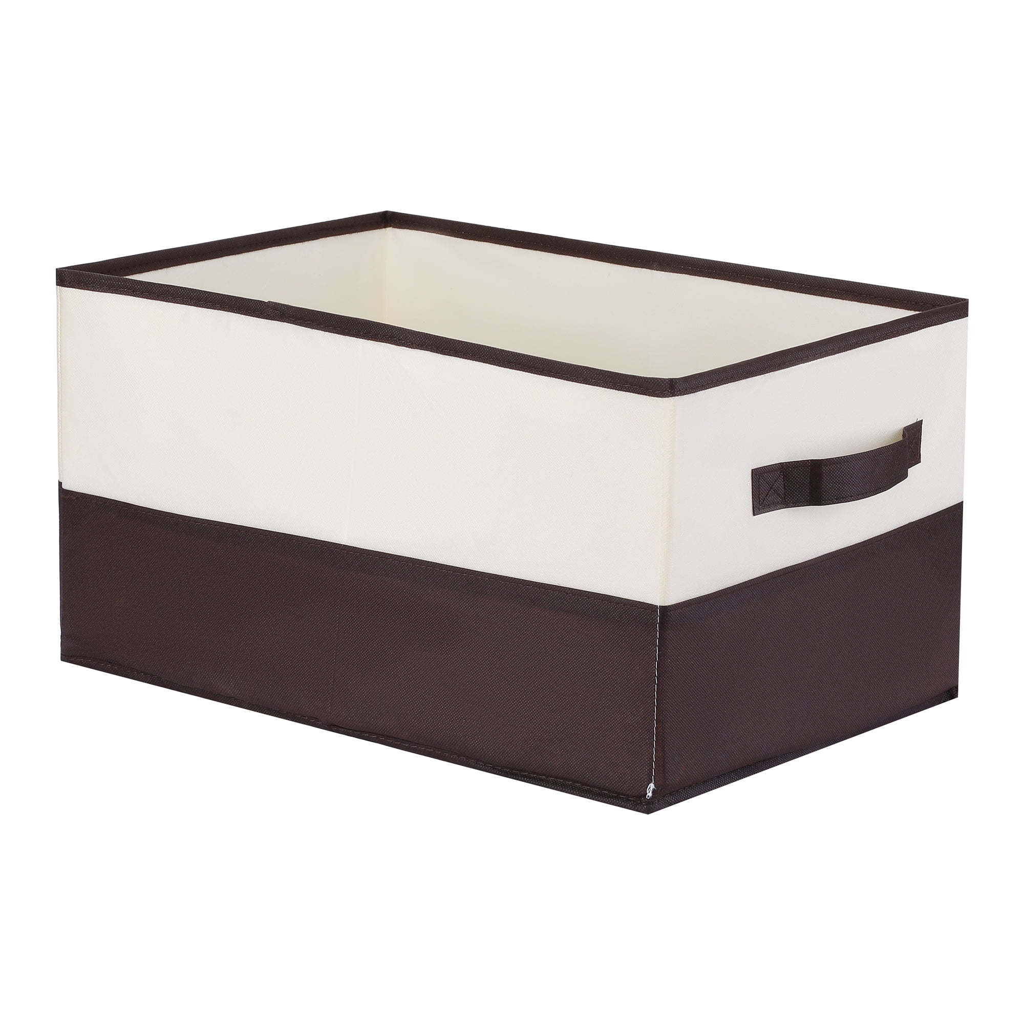 Unique Bargains Fabric Storage Cube Storage Bin Storage Basket Brown 17.8*12*9in