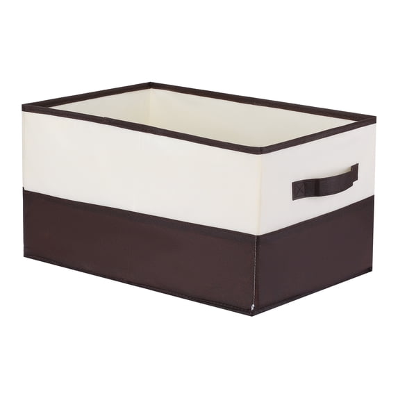 Unique Bargains Fabric Storage Cube Storage Bin Storage Basket Brown 17.8*12*9in