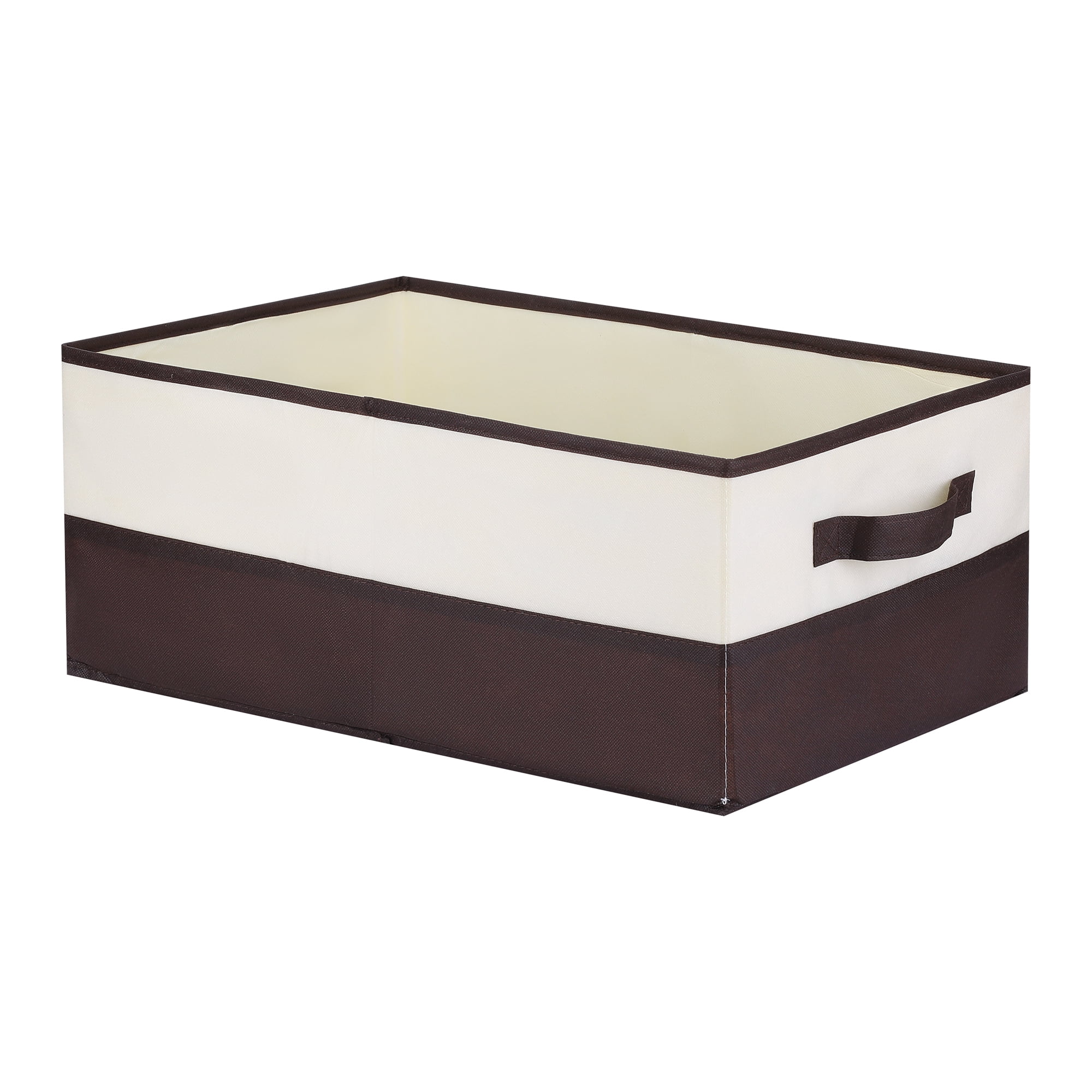 Unique Bargains Fabric Storage Cube Storage Bin Storage Basket Brown 19.7*12*8in