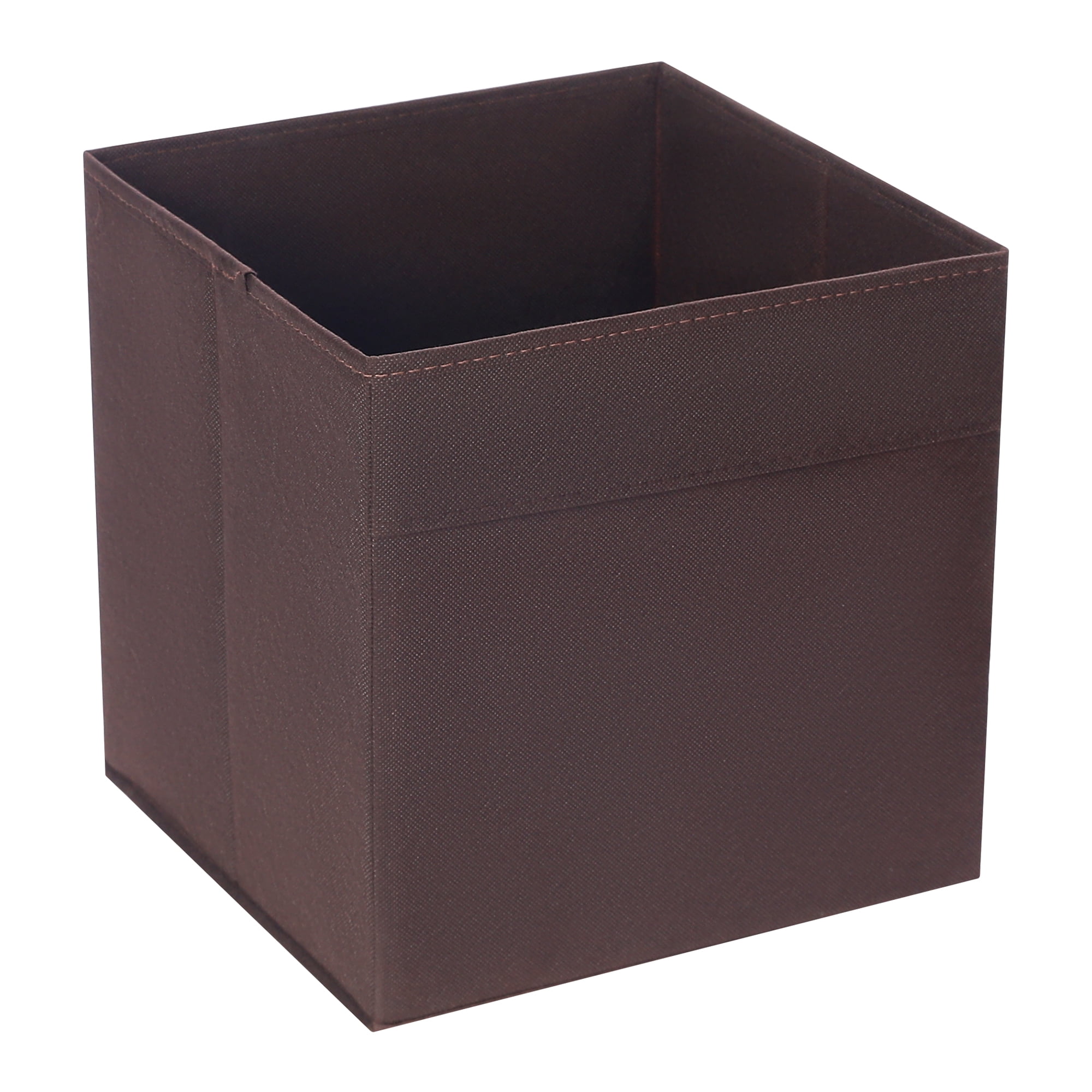 Unique Bargains Fabric Storage Cube Storage Bin Storage Basket Coffee 11*10.5*10.5in