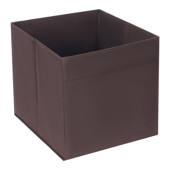 Unique Bargains Fabric Storage Cube Storage Bin Storage Basket Coffee 15*13*13in
