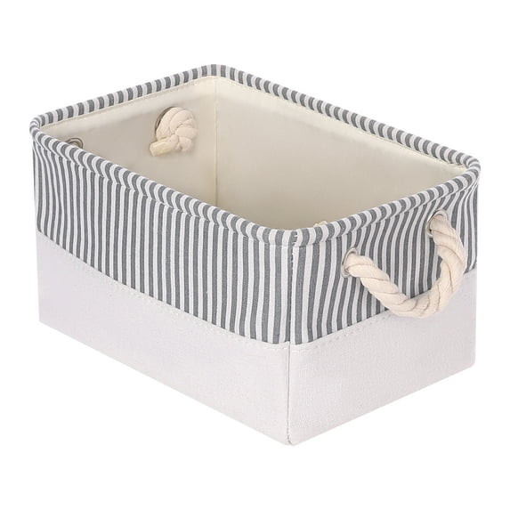 Unique Bargains Fabric Storage Cube Storage Bin Storage Basket Grey 12*8*6in