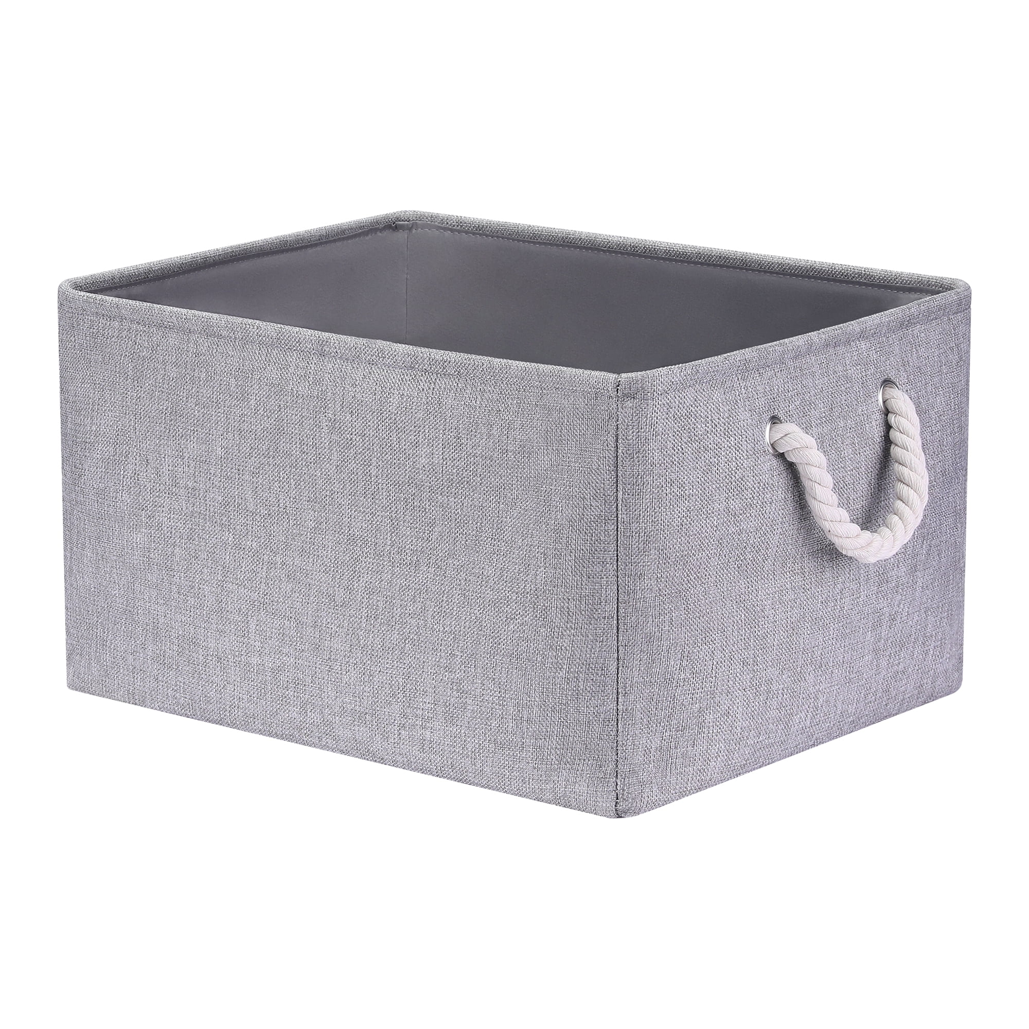Unique Bargains Fabric Storage Cube Storage Bin Storage Basket Grey 17.7*13.8*10in
