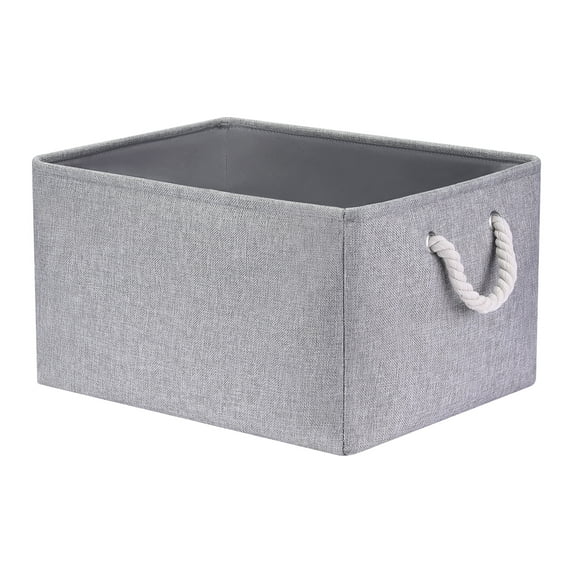 Unique Bargains Fabric Storage Cube Storage Bin Storage Basket Grey 17.7*13.8*10in