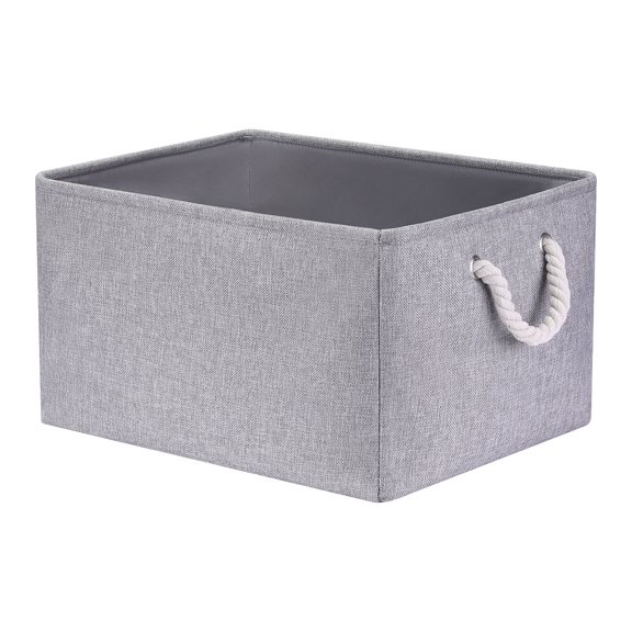 Unique Bargains Fabric Storage Cube Storage Bin Storage Basket Grey 19.7*15.7*12in