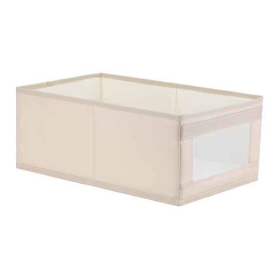 Unique Bargains Fabric Storage Cube Storage Bin Storage Basket Khaki 16.2*9.5*6.7in