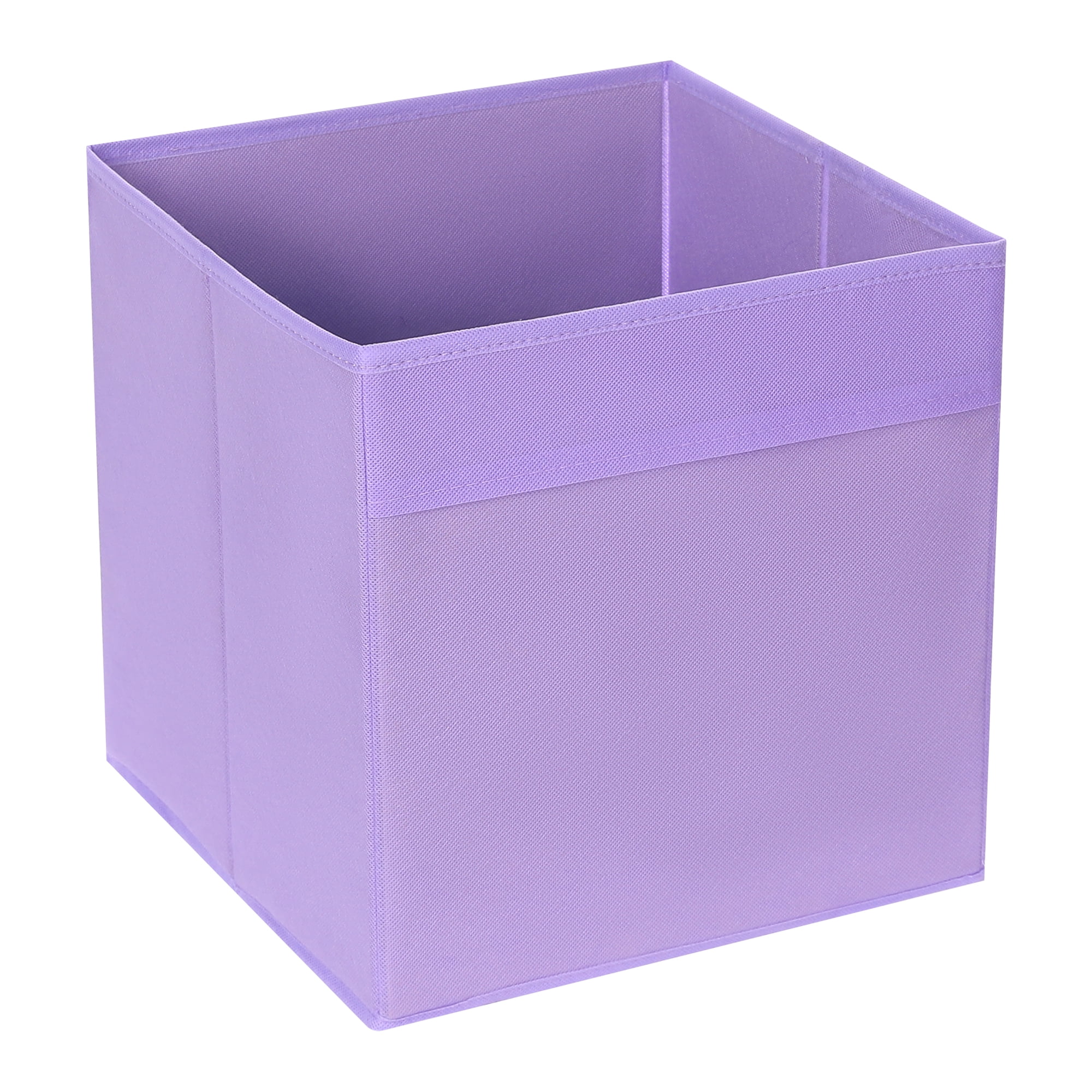 Unique Bargains Fabric Storage Cube Storage Bin Storage Basket Purple 12*12*12in