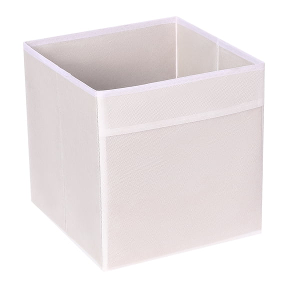Unique Bargains Fabric Storage Cube Storage Bin Storage Basket White 11*10.5*10.5in