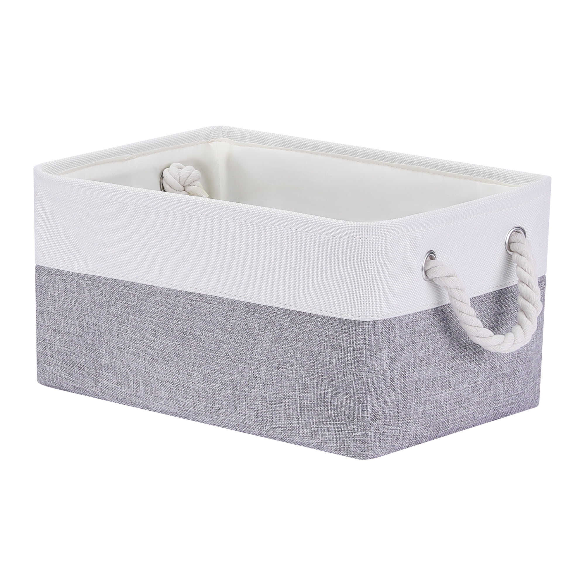 Unique Bargains Fabric Storage Cube Storage Bin Storage Basket White