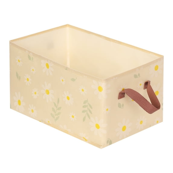 Unique Bargains Fabric Storage Cube Storage Bin Storage Basket Yellow 15.5*9*8in