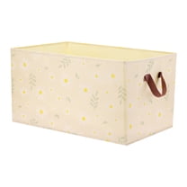 Unique Bargains Fabric Storage Cube Storage Bin Storage Basket Yellow 21.5*13.5*12in