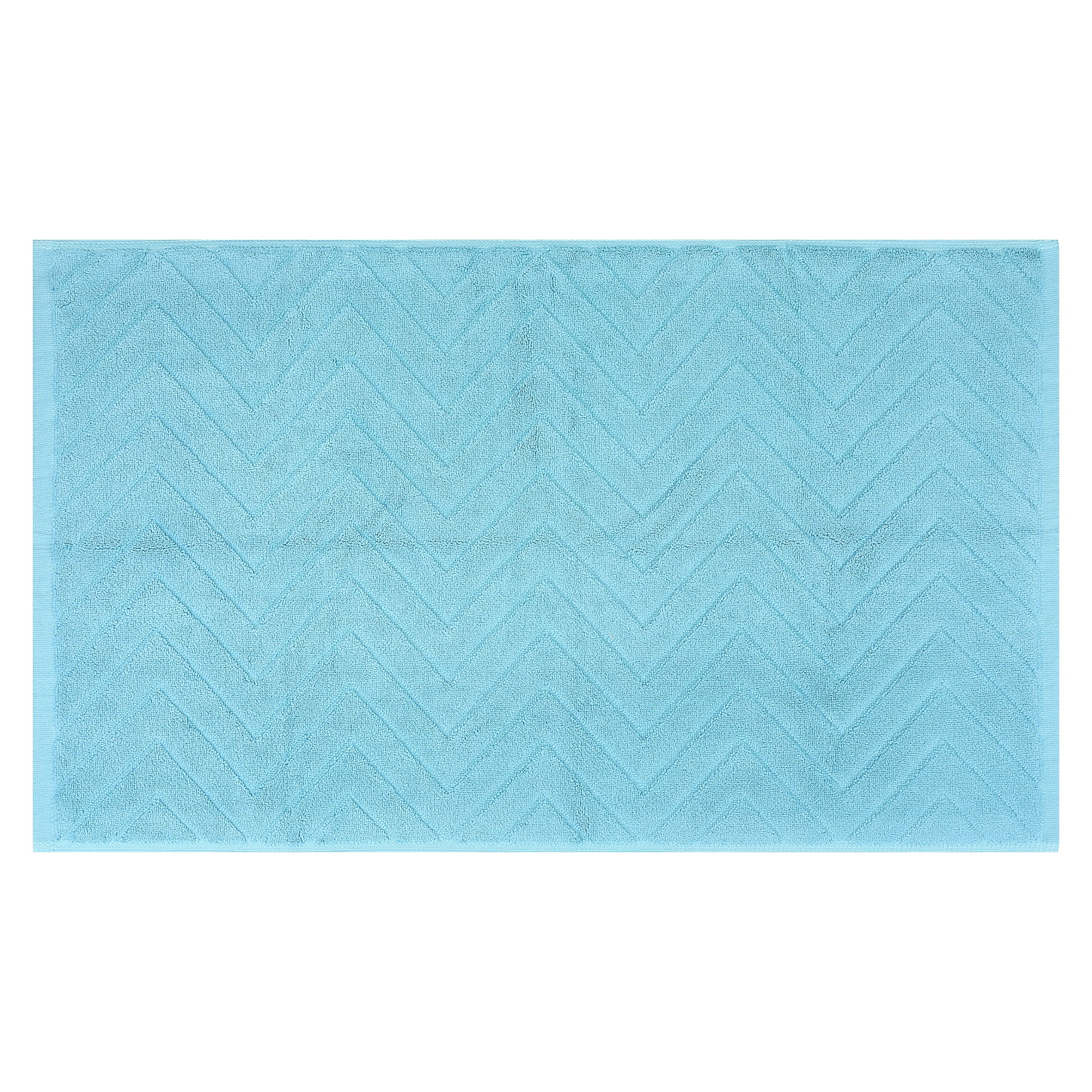 Unique Bargains Fade Resistant Cotton Bath Rugs Shower Mat Bathroom Non Slip Blue
