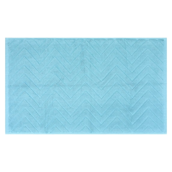 Unique Bargains Fade Resistant Cotton Bath Rugs Shower Mat Bathroom Non Slip Blue
