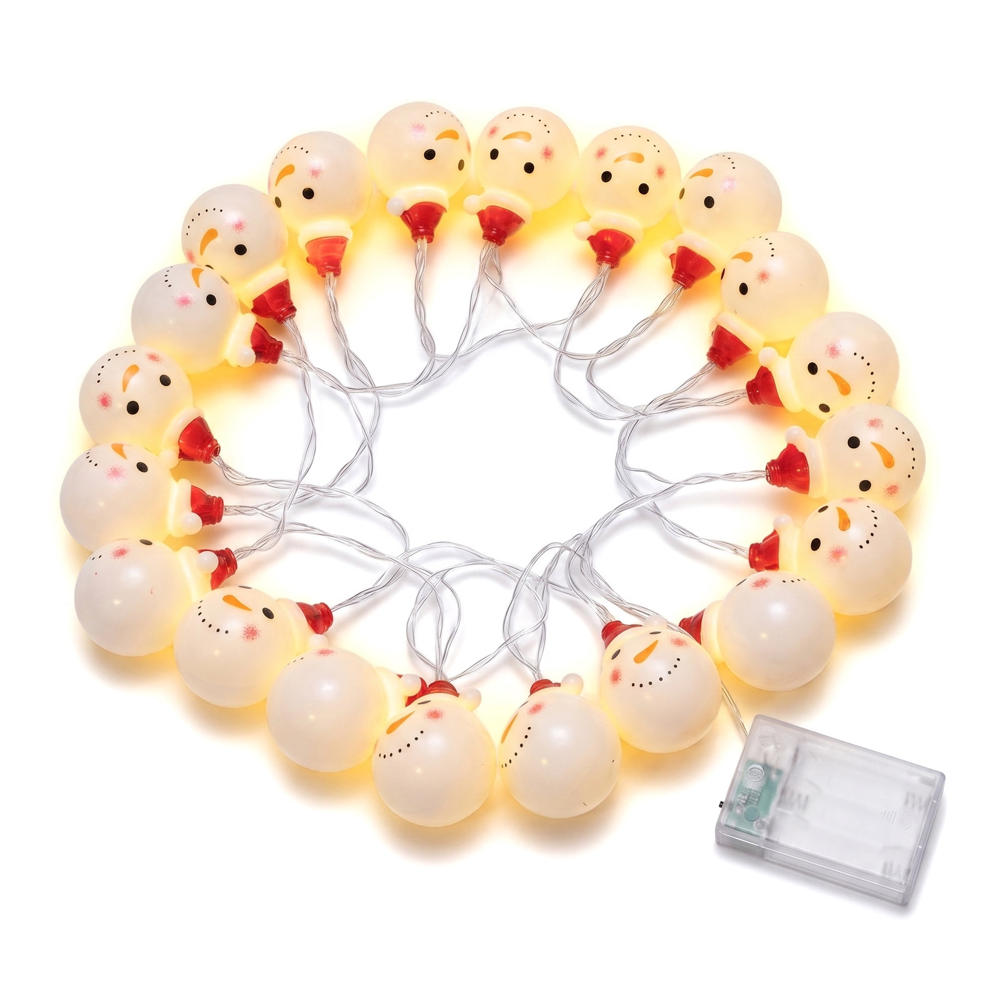 Unique Bargains Fairy Garlands Yuletide Noel Twinkle Lamps 9.8 ft Snowman Battery Operated