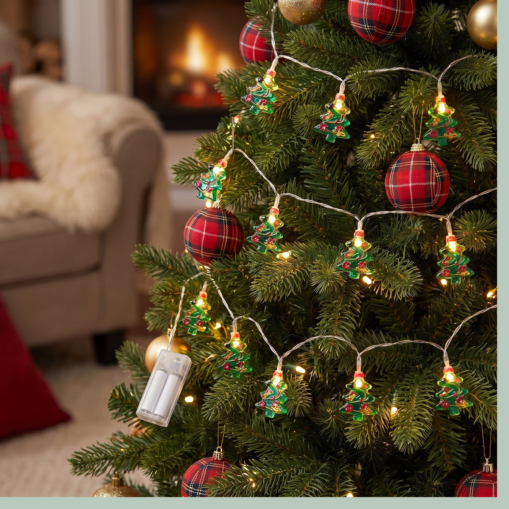 Unique Bargains Fairy Lights for Decor and Festive 9.8 ft Christmas Tree Battery Operated