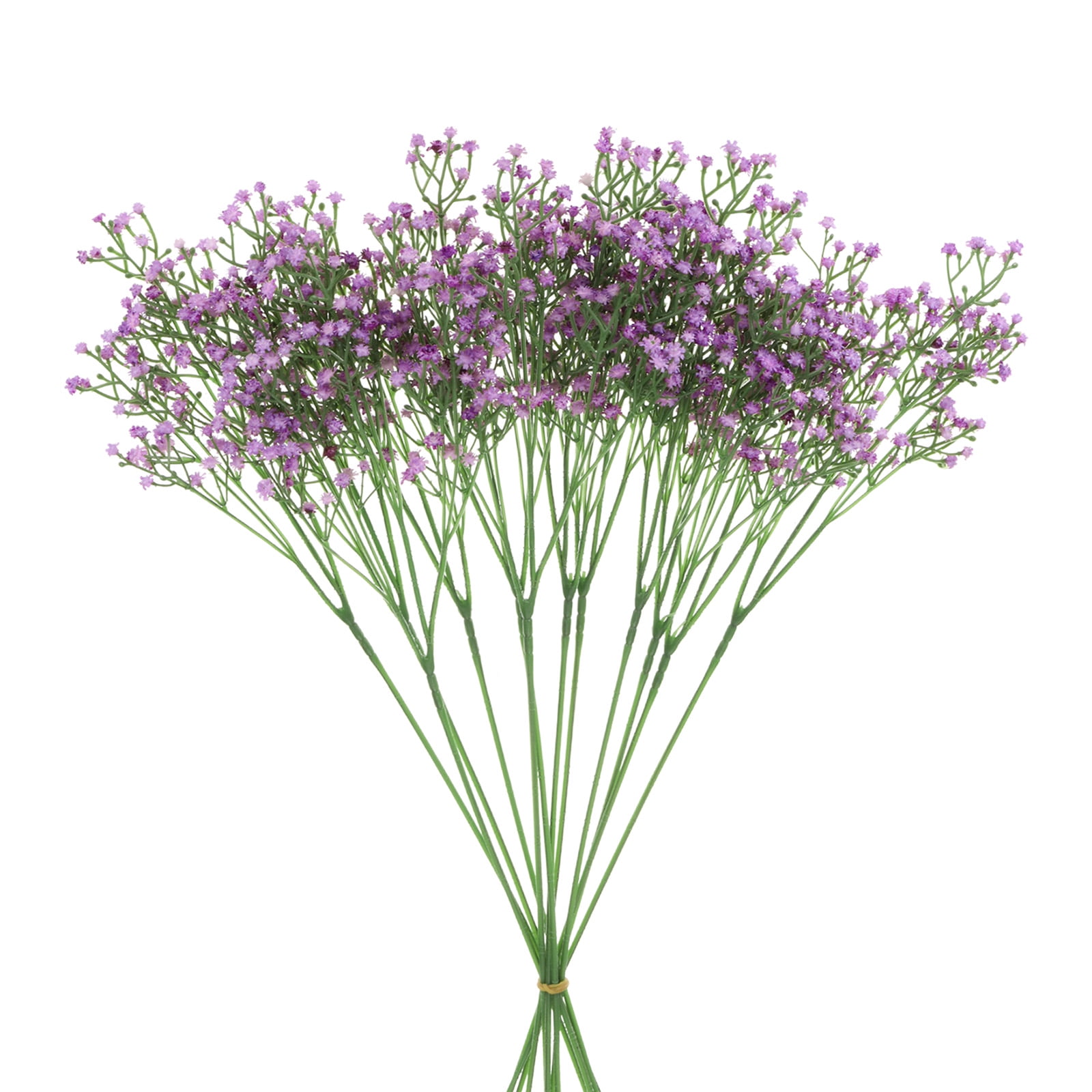 Unique Bargains Fake Gypsophila Flowers Bulk PU Branch for Wedding Floral 12Pcs Purple