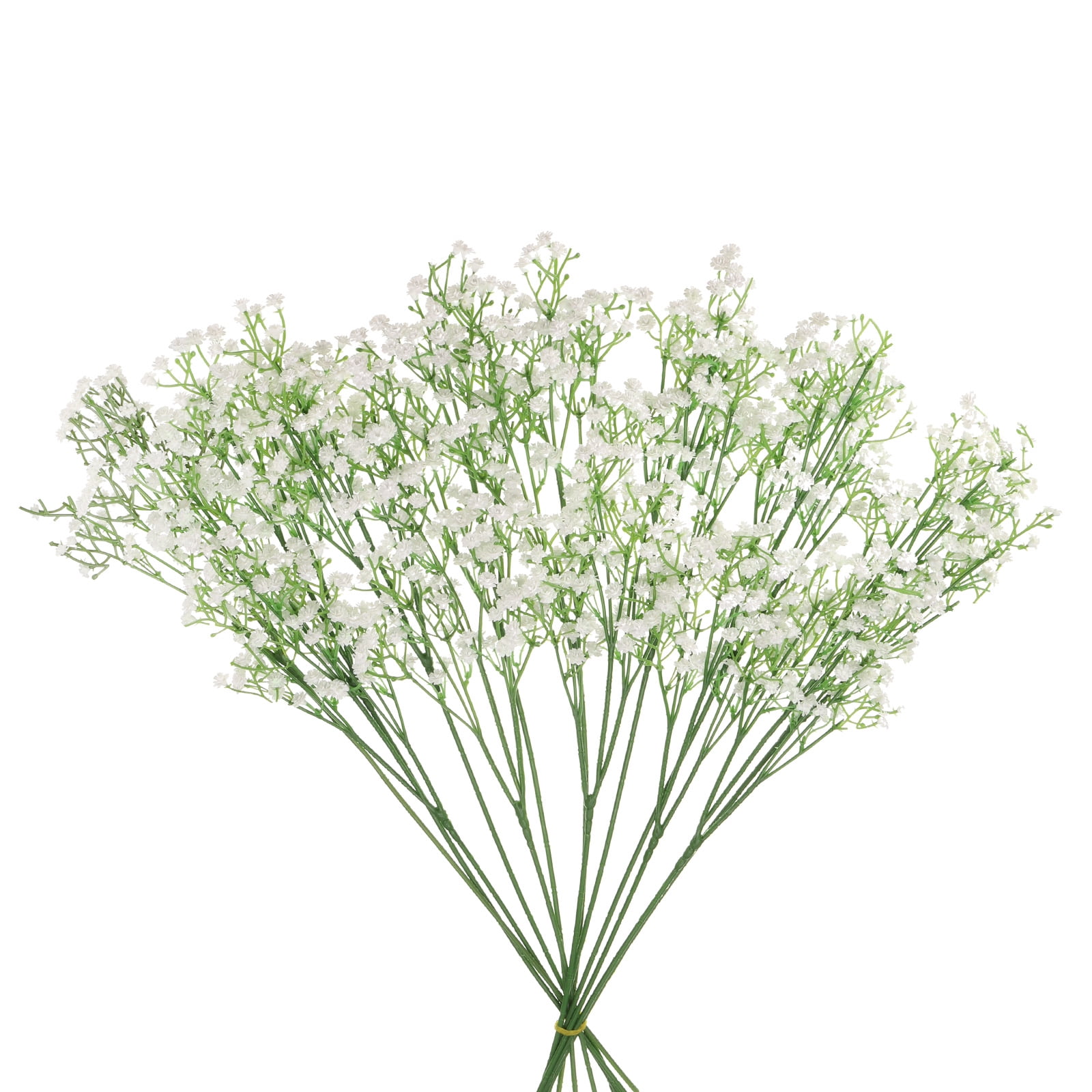 Unique Bargains Fake Gypsophila Flowers Bulk PU Branch for Wedding Floral 12Pcs White