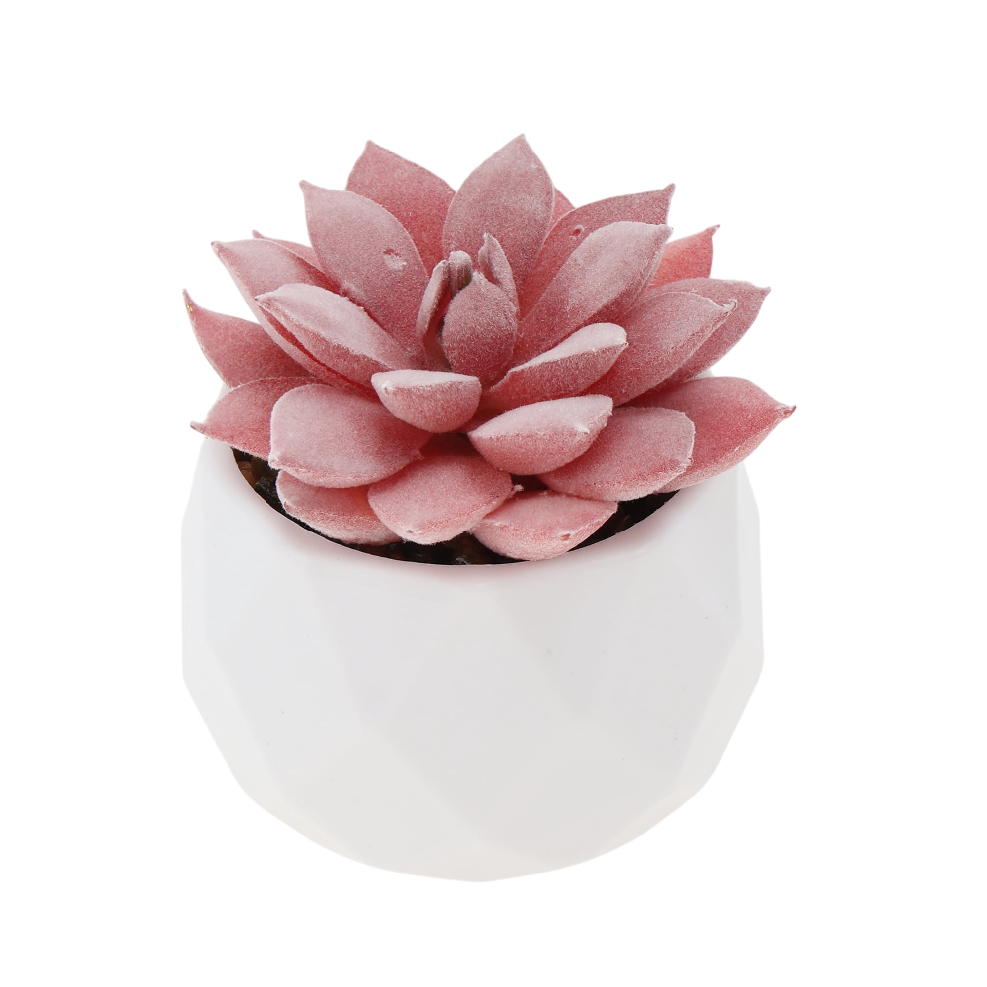 Unique Bargains Fake Succulent Plant Desk Decor Artificial Decor Plant Pink Type 6