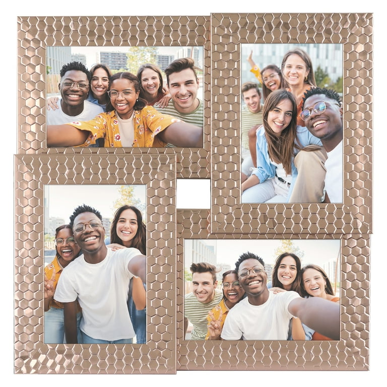 Unique Bargains Family Photo Frame Set of 4 Brown 12.6\, image size:768x768
