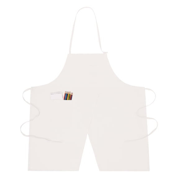 Unique Bargains Farmhouse Durable Cotton Apron with Pockets 32.4x31.9in Khaki Beige