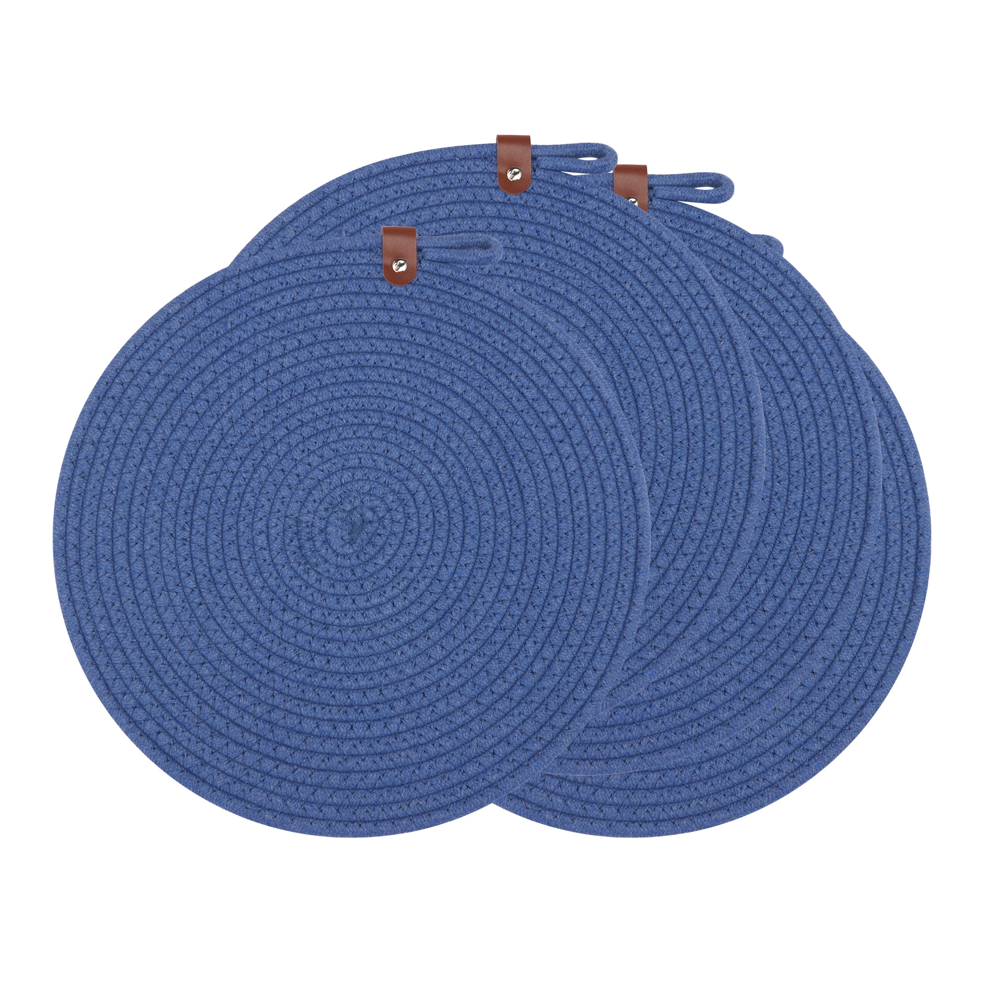 Unique Bargains Farmhouse Placemats 4pcs Dark Blue 13"x13"