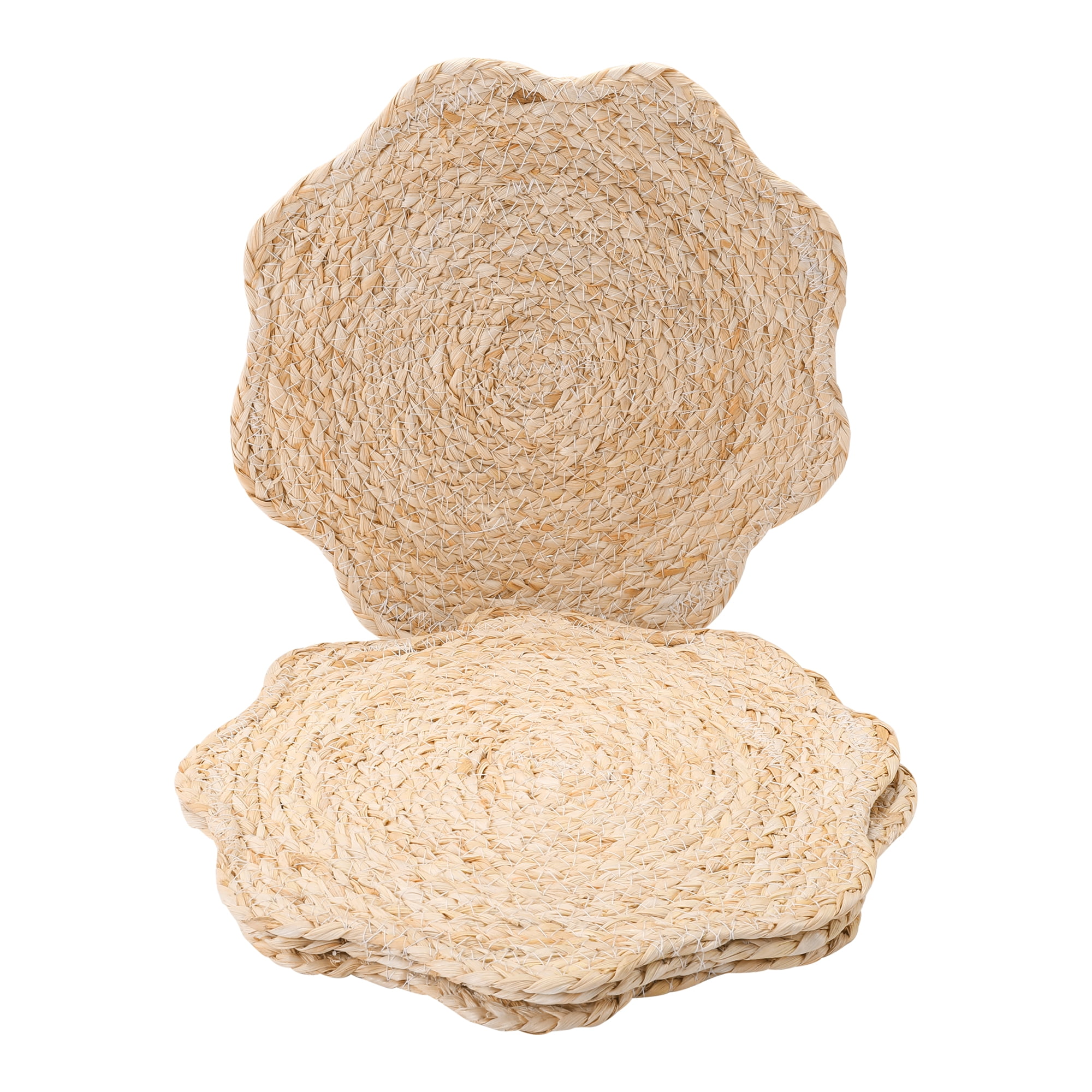 Unique Bargains Farmhouse Placemats 4pcs Flower Placemats Beige 11.8"x11.8"