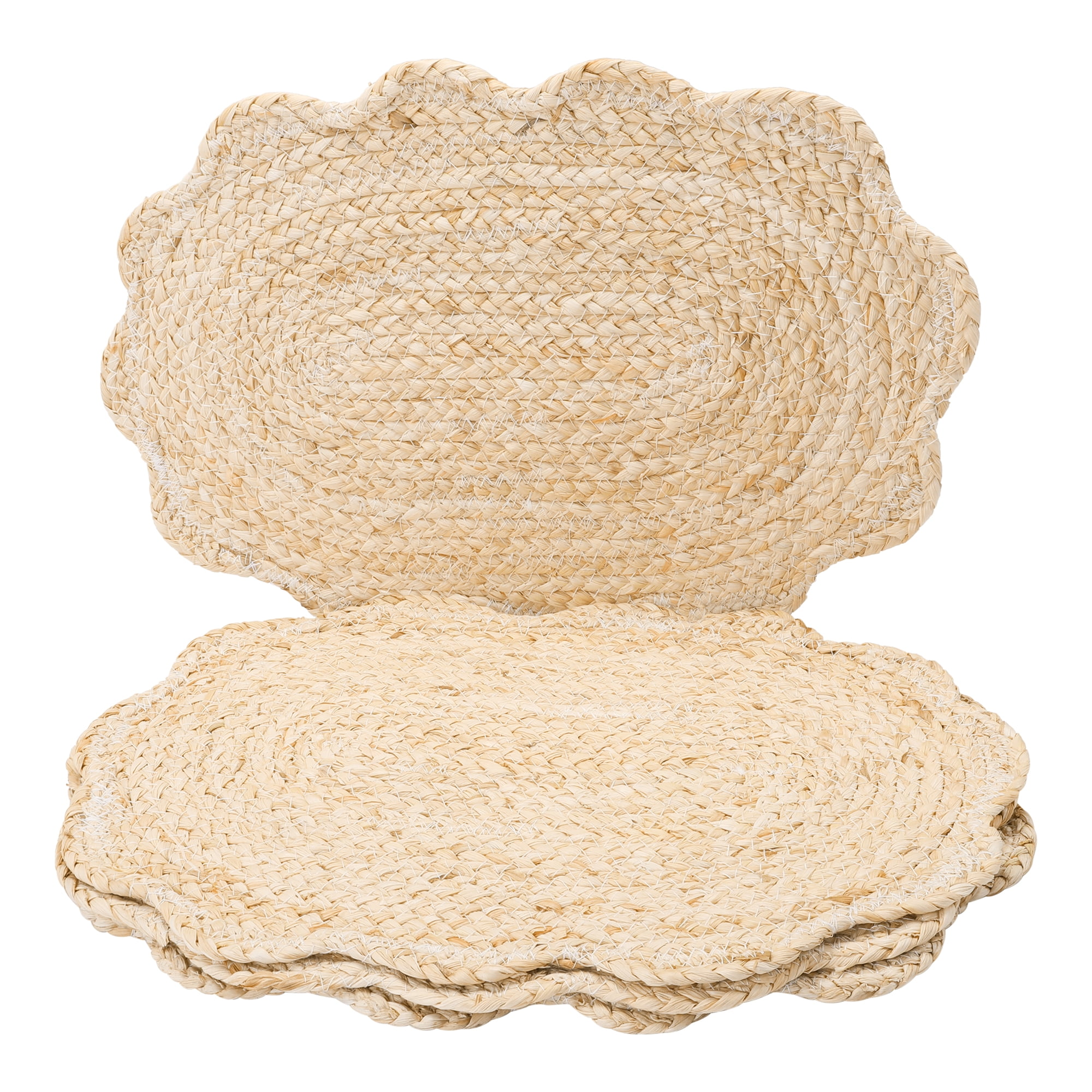 Unique Bargains Farmhouse Placemats 4pcs Flower Placemats Beige 11.8"x17.7"