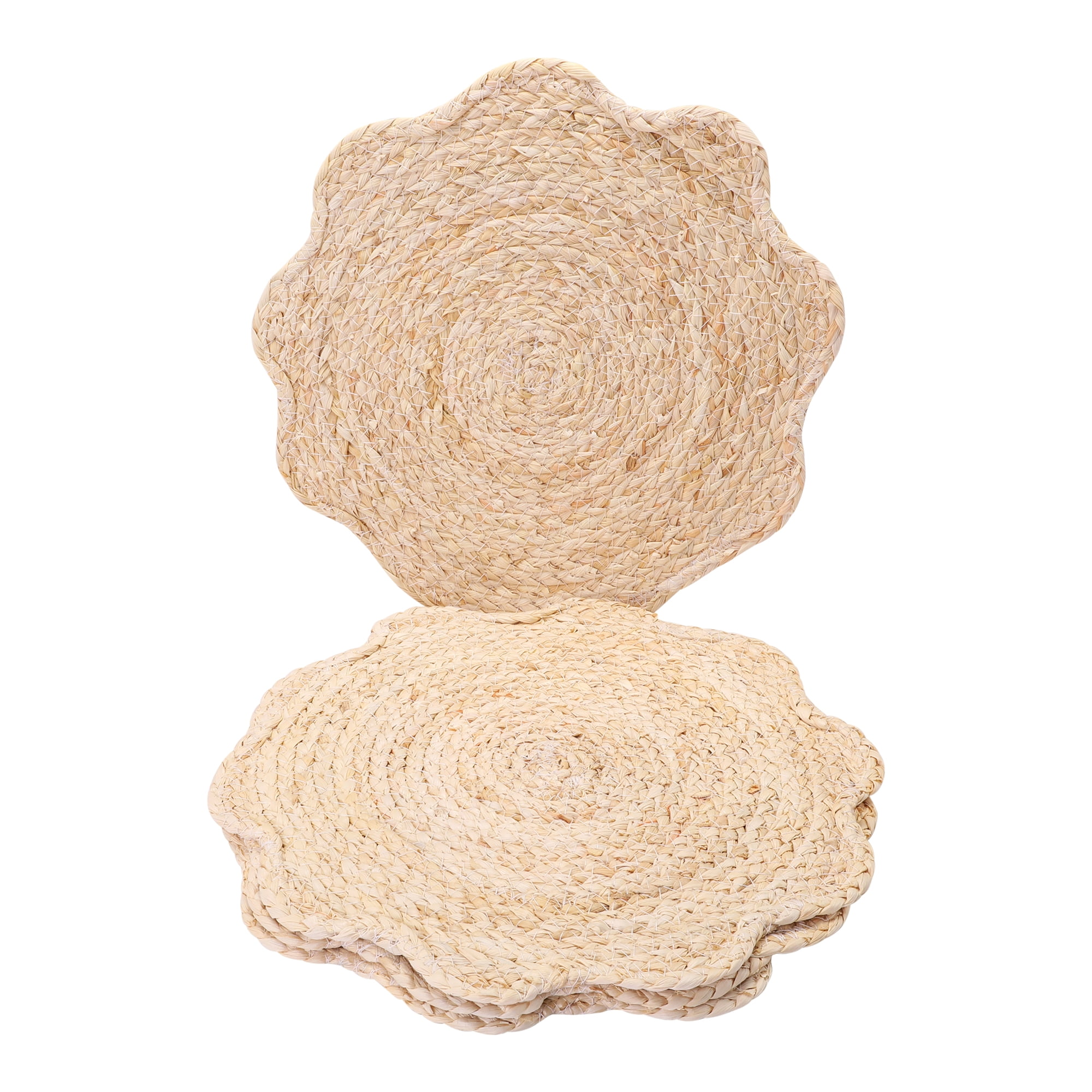 Unique Bargains Farmhouse Placemats 4pcs Flower Placemats Beige 13"x13"