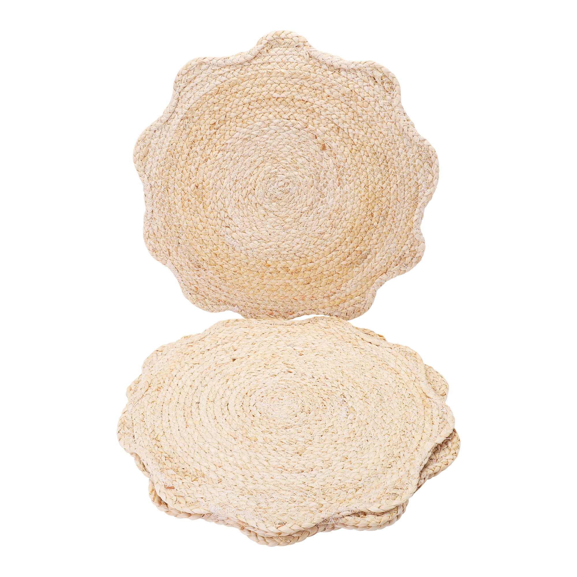 Unique Bargains Farmhouse Placemats 4pcs Flower Placemats Beige 15"x15"