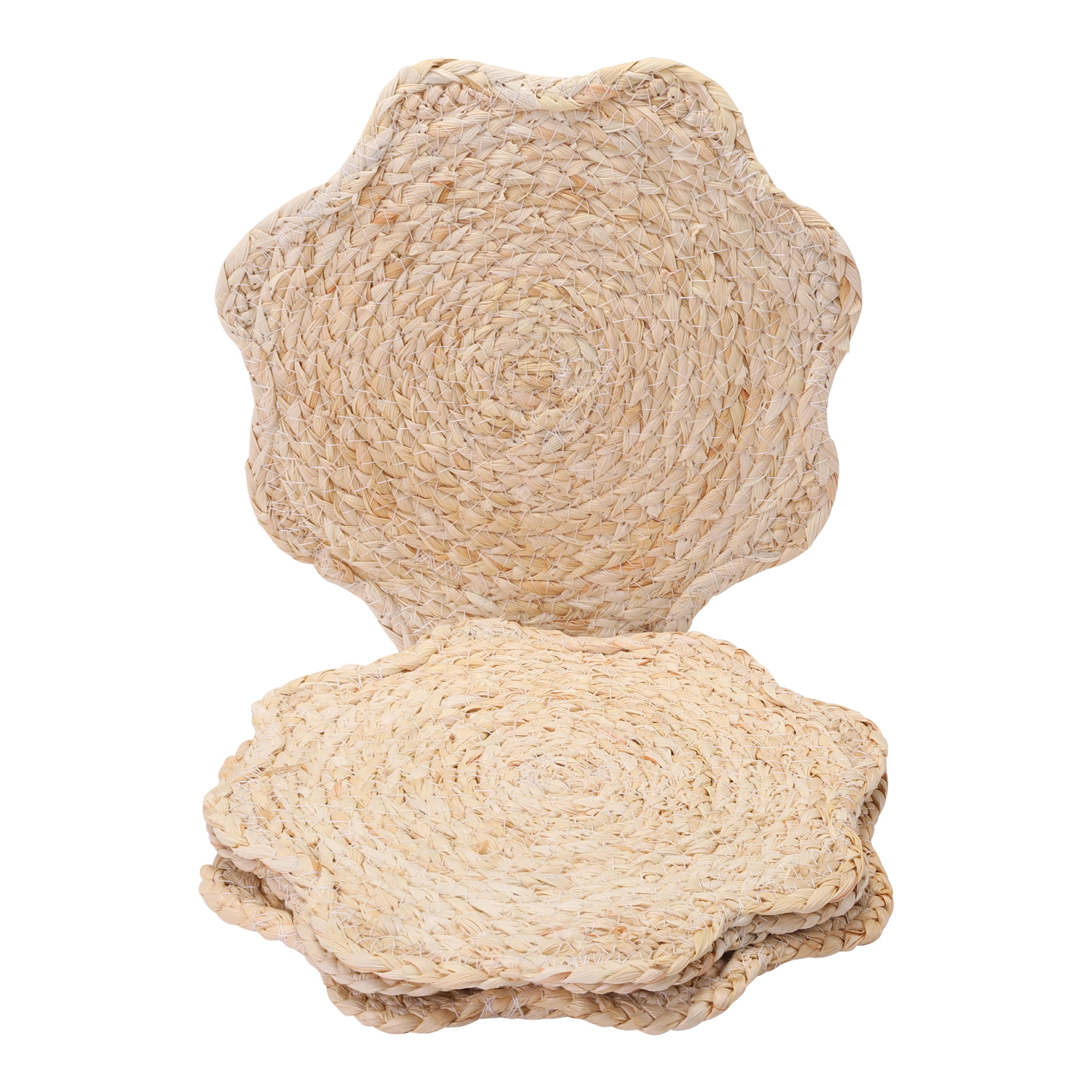Unique Bargains Farmhouse Placemats 4pcs Flower Placemats Beige 9.8"x9.8"