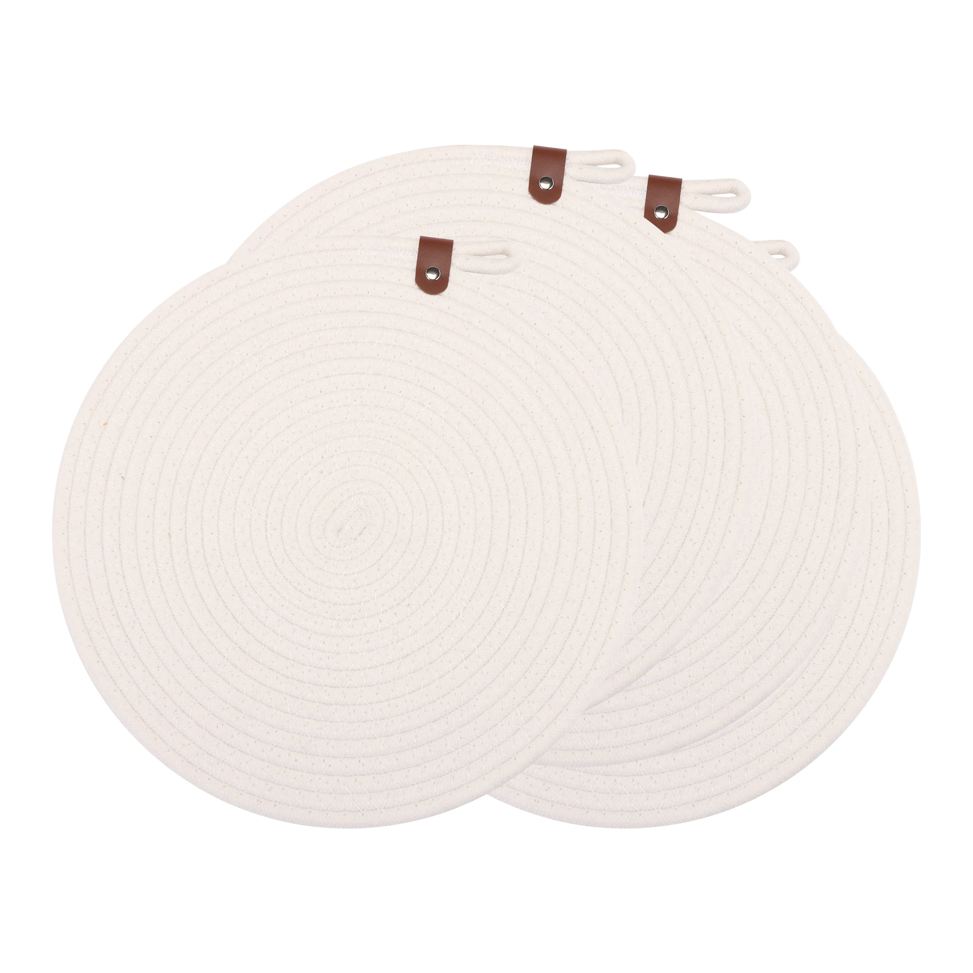 Unique Bargains Farmhouse Placemats 4pcs White 13"x13"