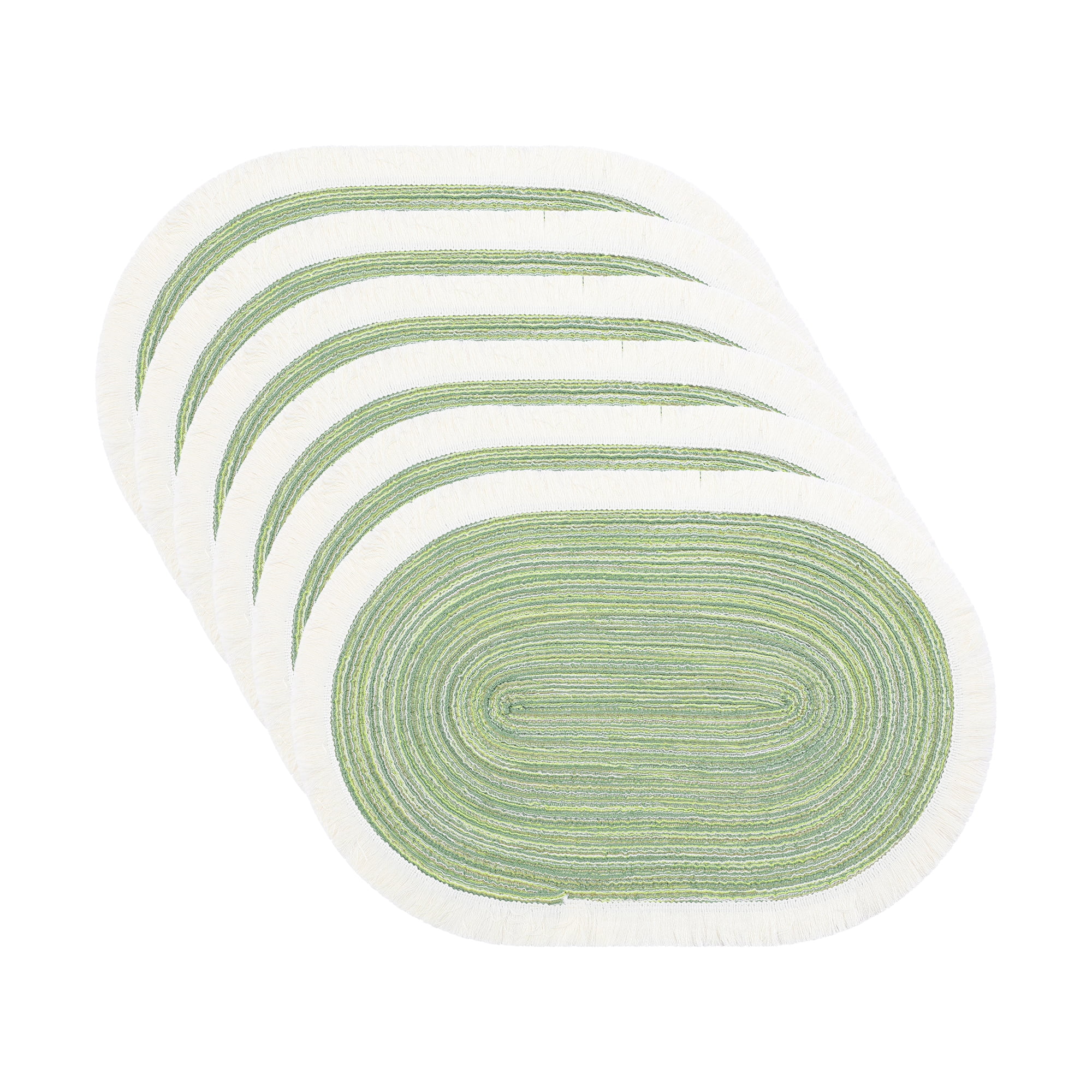 Unique Bargains Farmhouse Placemats 6pcs Woven Placemats Green 17.7"x11.8"
