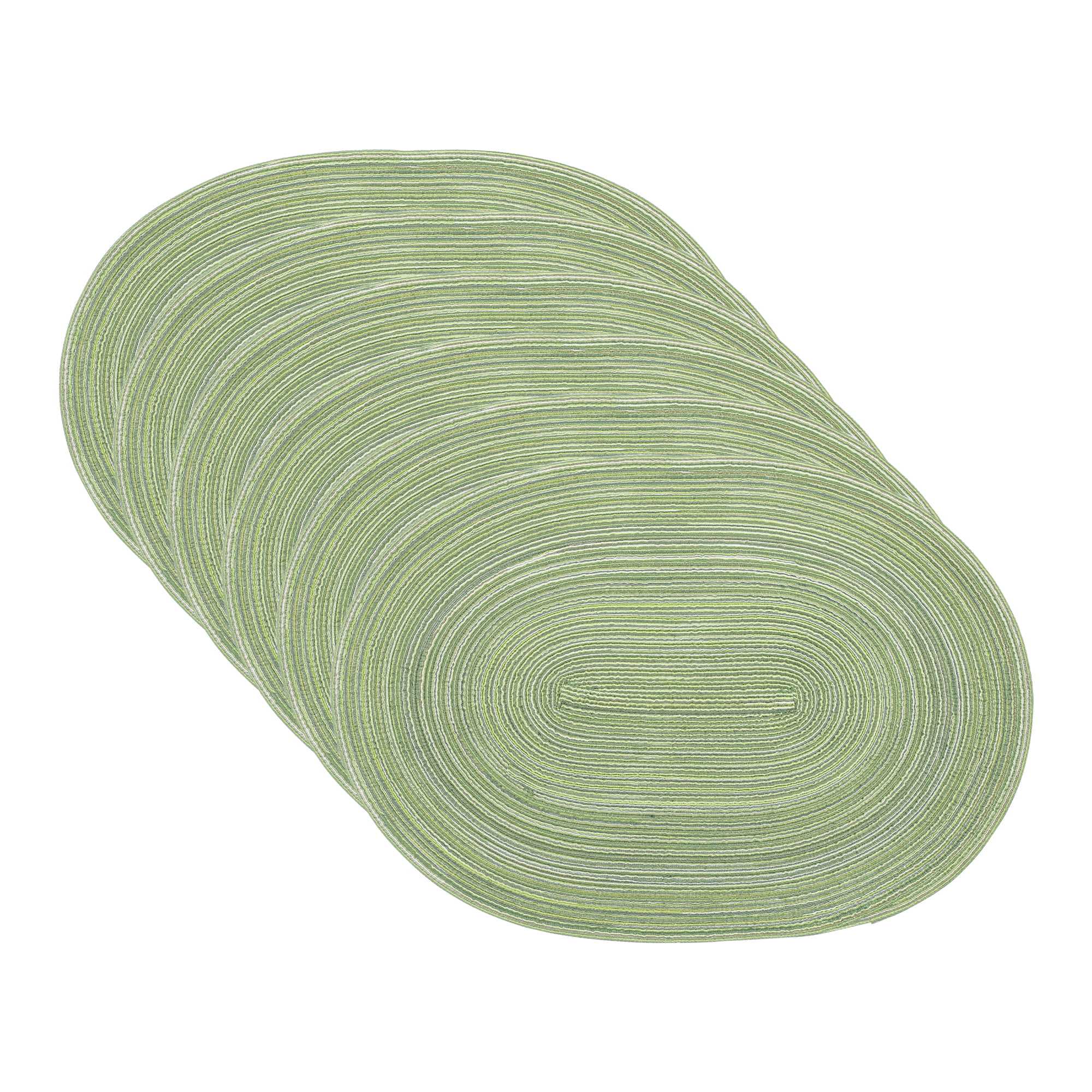 Unique Bargains Farmhouse Placemats Oval Placemats for Dining Table 6pk Green 19.7x14Inch
