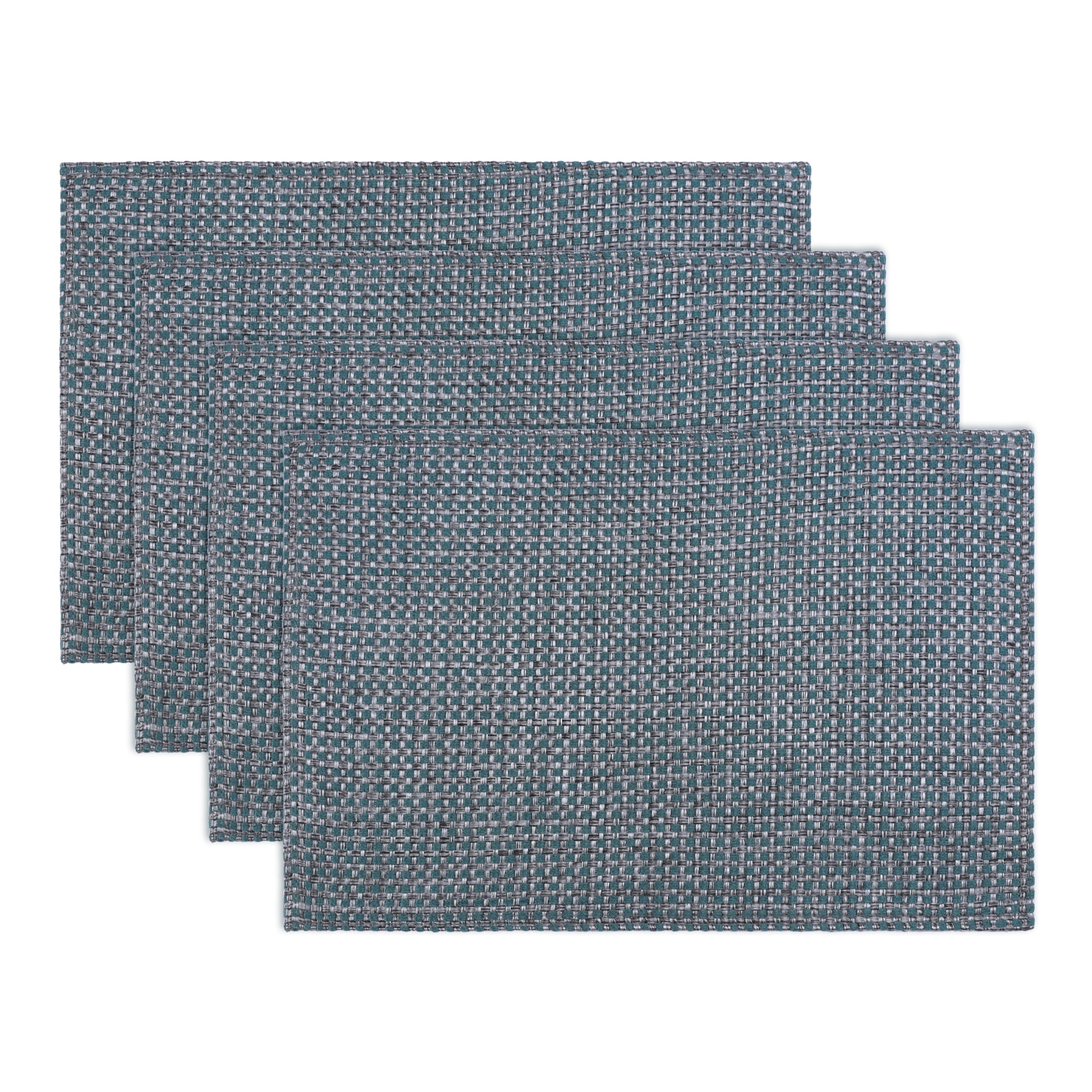 Unique Bargains Farmhouse Placemats Set of 4 Cotton and Linen Gray Green 18.1x11.8inch