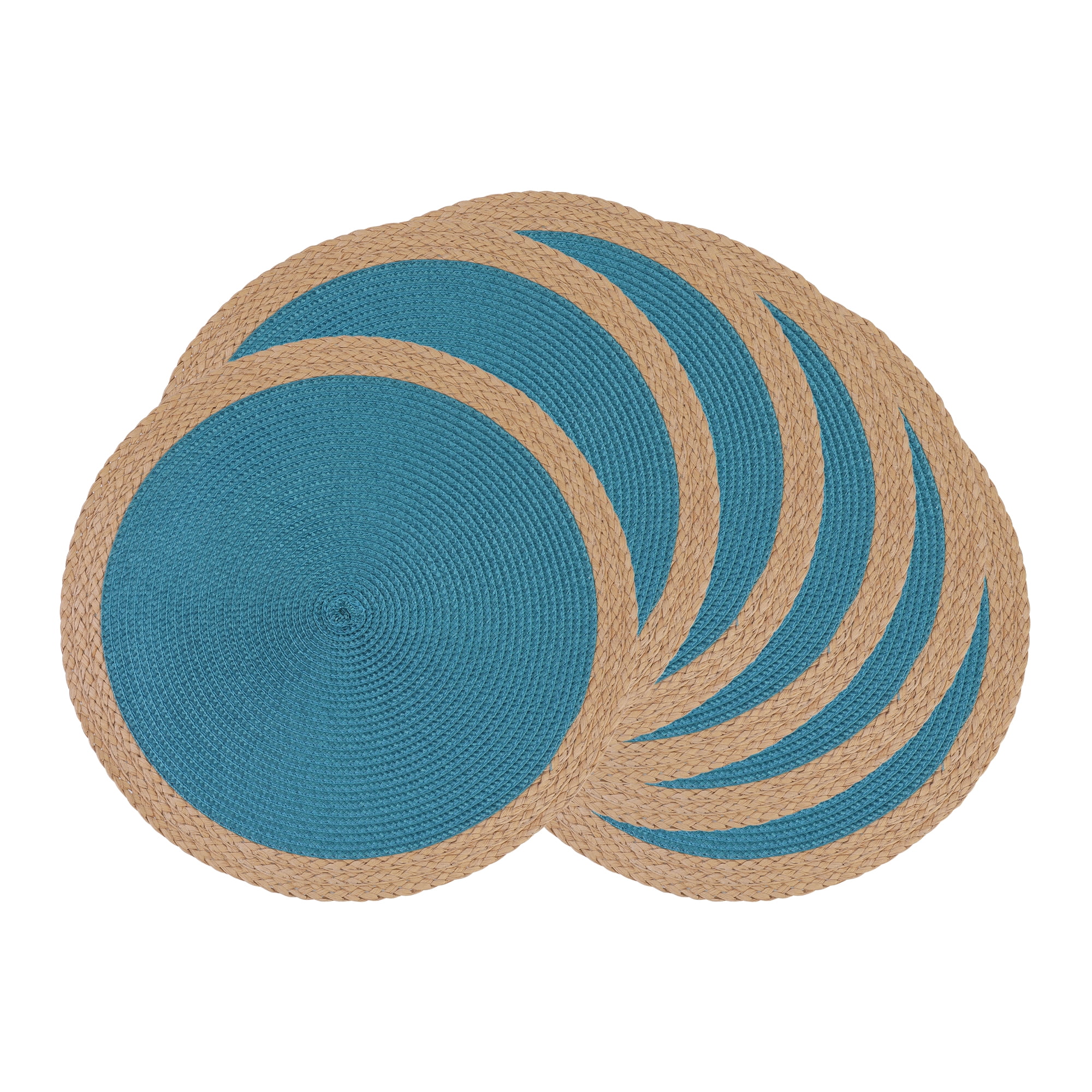 Unique Bargains Farmhouse Placemats Set of 6 Washable Kitchen Table Mat Malachite Green