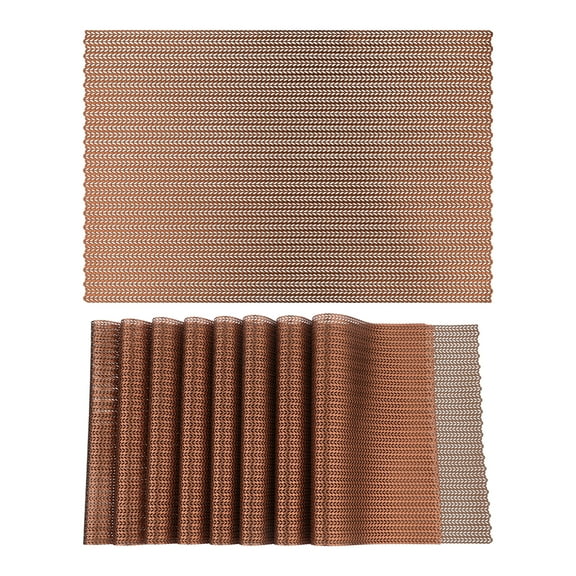 Unique Bargains Farmhouse Placemats Set of 8 for Dining Table Decor Brown 18x12in