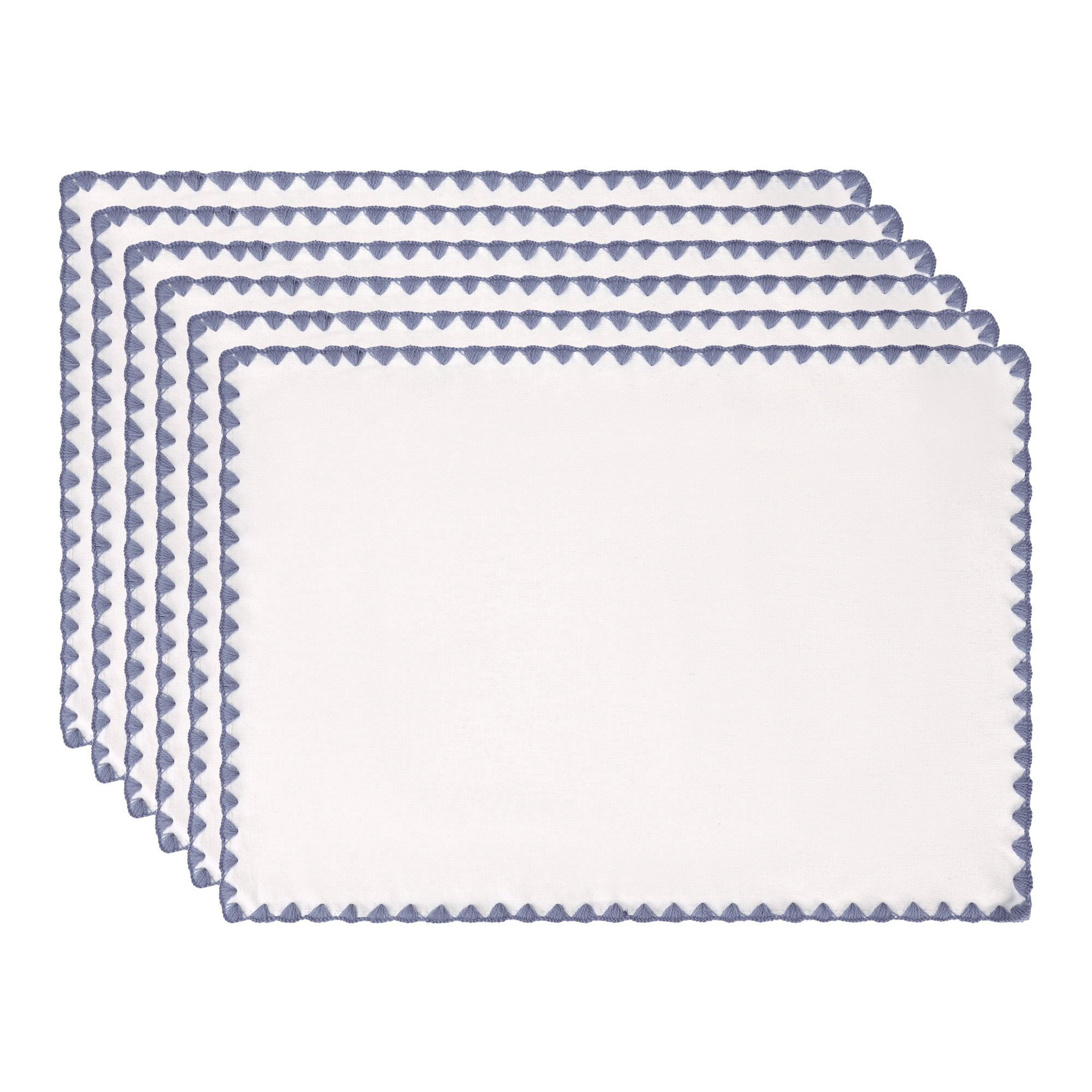 Unique Bargains Farmhouse Set of 4 Linen Placemats for Dining Table Decor Gray