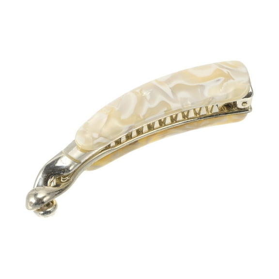 Unique Bargains Fashion Banana Clip Hairdo Clip 1 Pc Beige Yellow