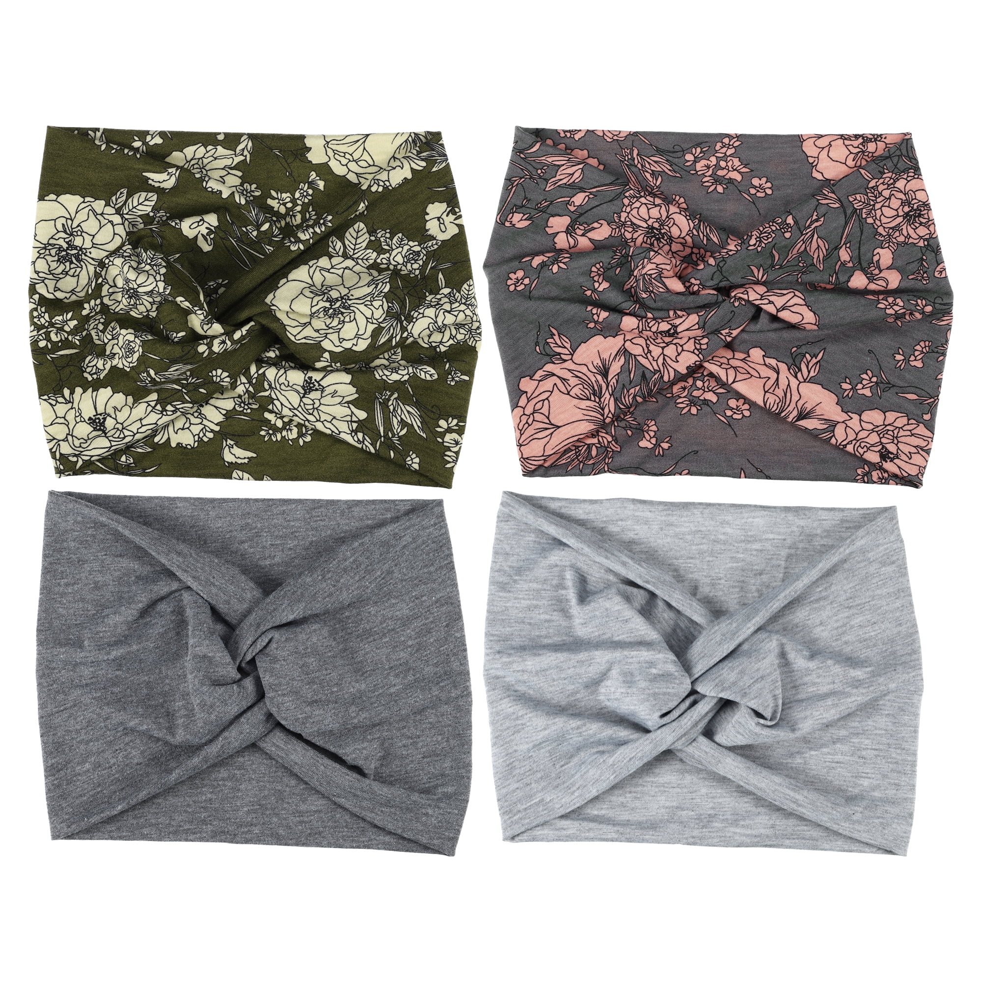Unique Bargains Fashion Bohemia Widening Knotted Headwrap for Women 4pcs