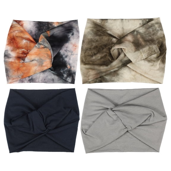 Unique Bargains Fashion Bohemia Widening Knotted Headwrap in Multiple Colors 4pcs
