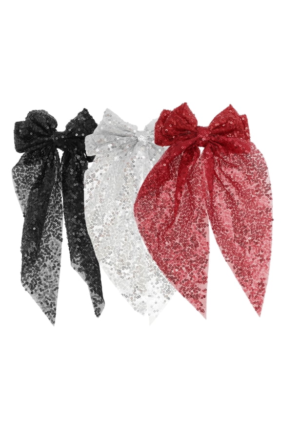 Fashion Bow Ribbon Hair Clips 3 Pcs Fashion Sequin