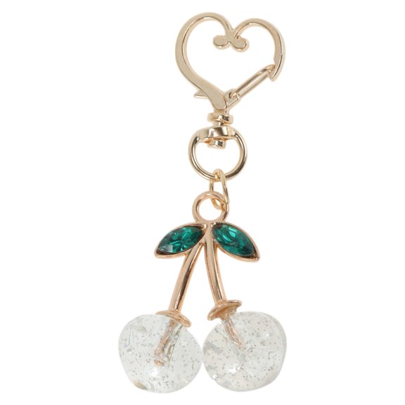 Unique Bargains Fashion Crystal Cherry Handbag Charm Transparent 1 Pc
