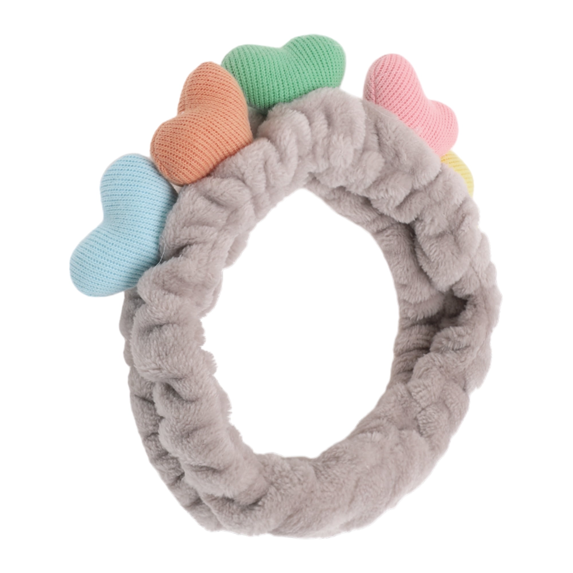 Unique Bargains Fashion Cute Plush Heart-shaped Headwrap for Women 7.87"x2.36" Dark Gray