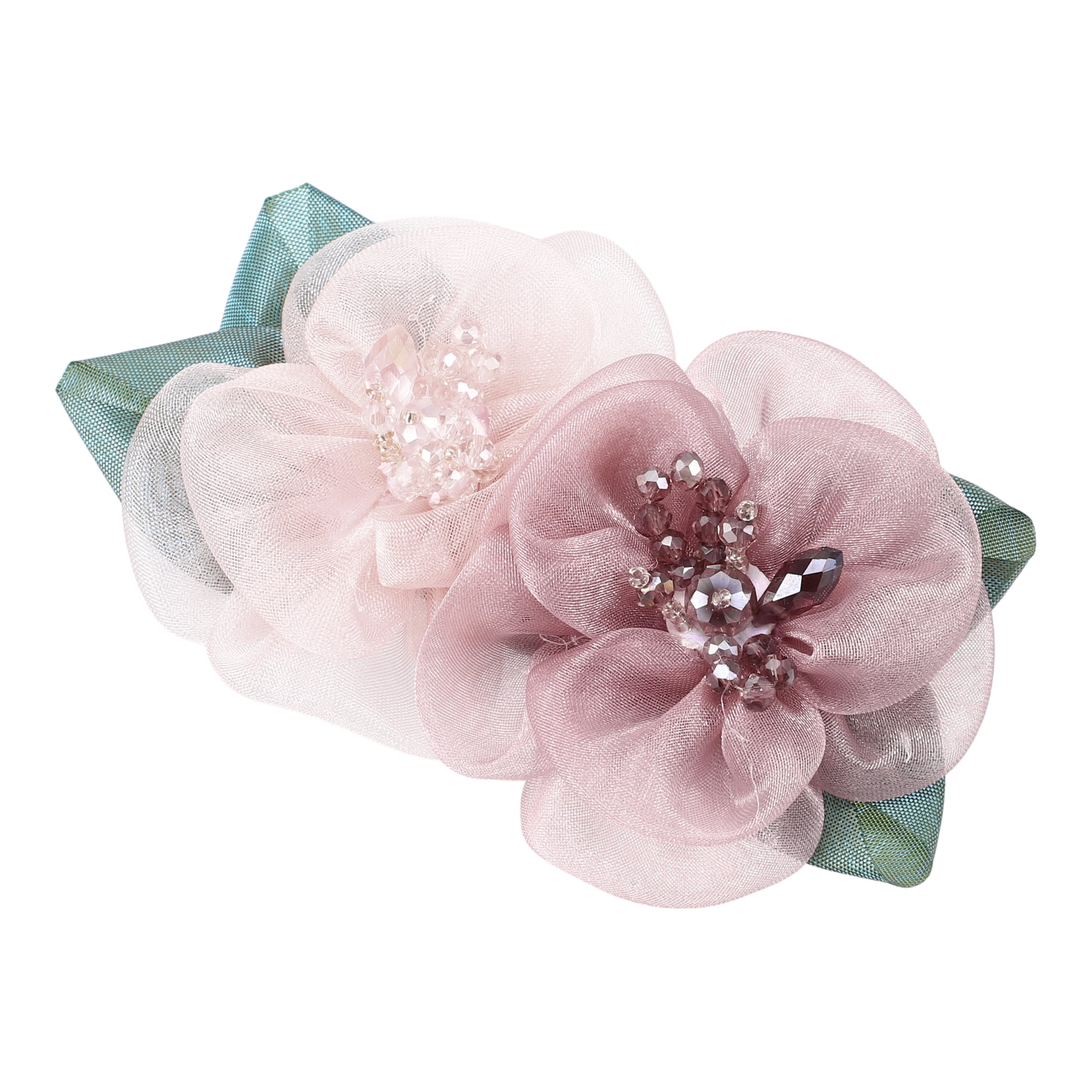 Unique Bargains Fashion Elegant Flower Hair Pin Hairdo Clip Pink Light Pink