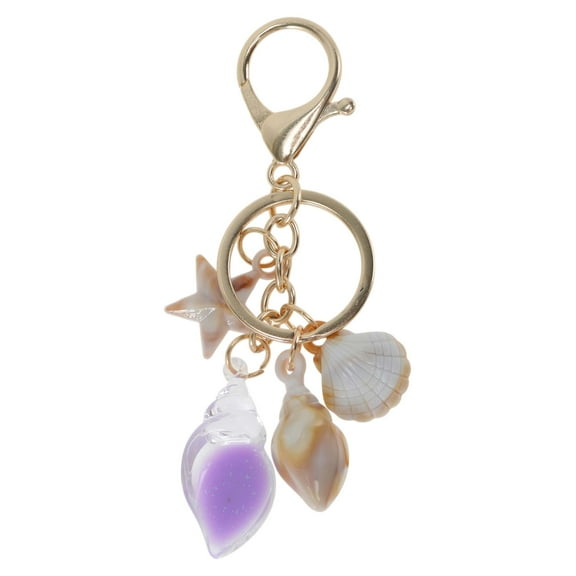 Unique Bargains Fashion Glow-In-The-Dark Conch Handbag Charm Purple 1 Pc