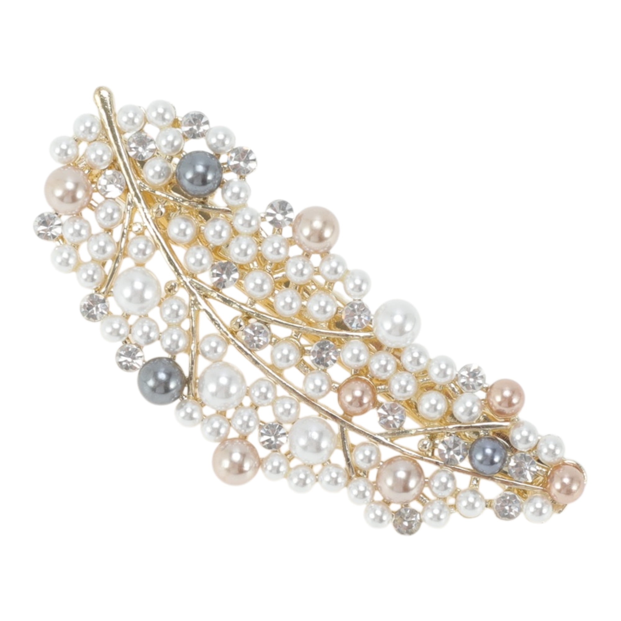Unique Bargains Fashion Hair Clips Durable Styling Accessory Beige Leaf Duckbill Clip