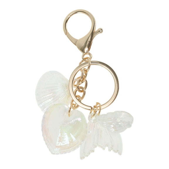 Unique Bargains Fashion Imitation Shell and Conch Handbag Charm White 1 Pc