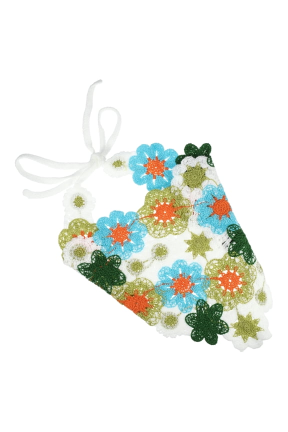 Fashion Knitted Hollow Triangle Headwrap 21.65"x11.02" Green 1 Pc