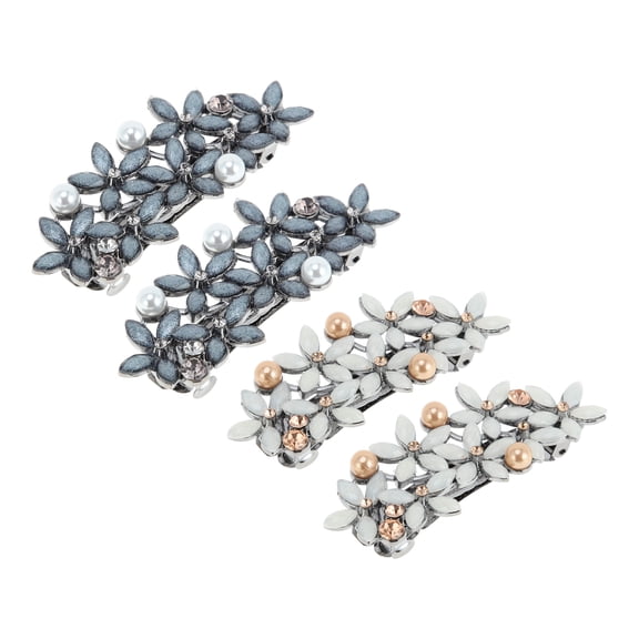 NOMADIC NOOK Fashion Leaf Shape Hair Clips 4 Pcs Gray Beige